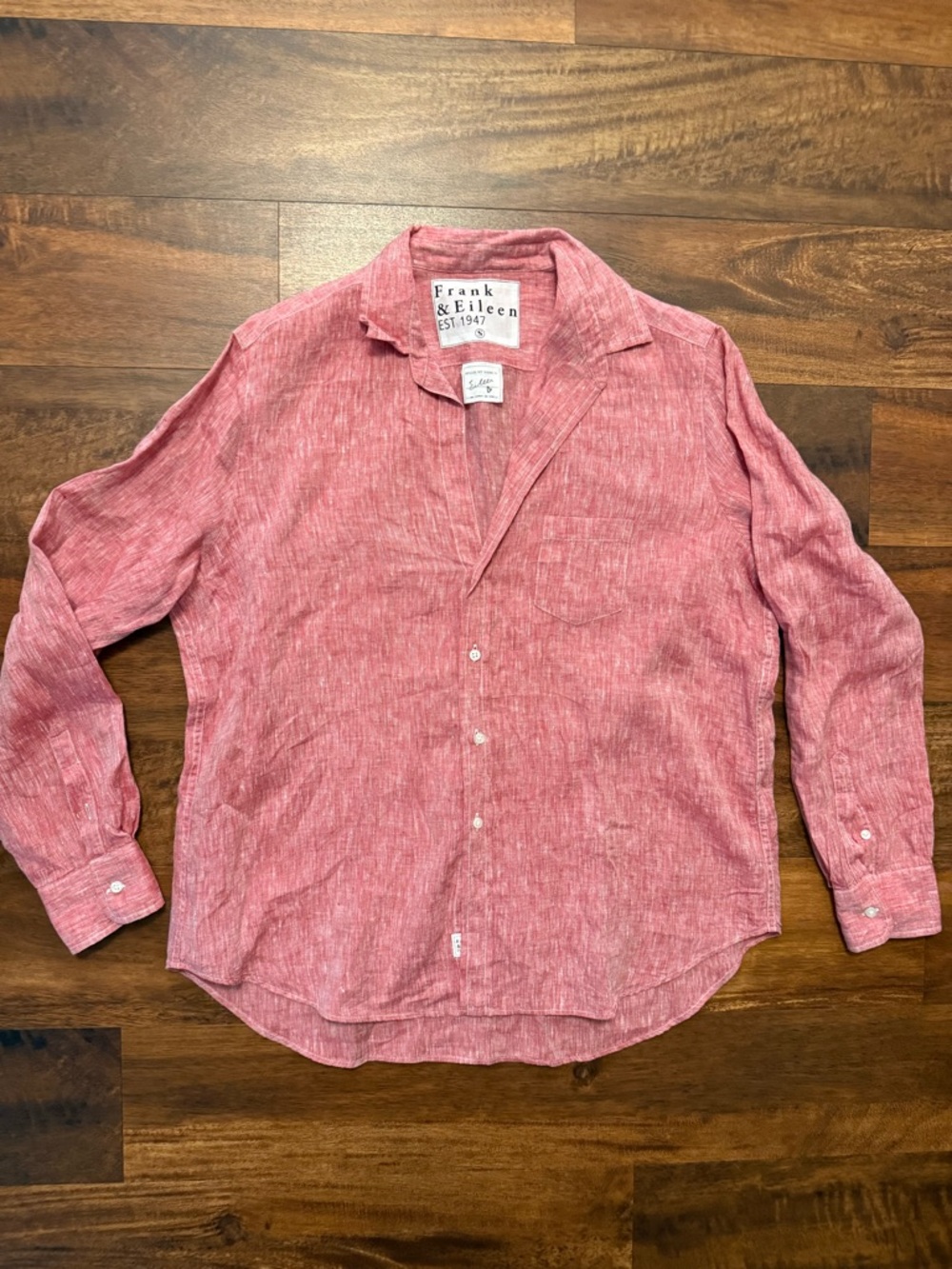 Frank & Eileen Red Linen Button-Down Shirt